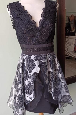 Vestido rose and black